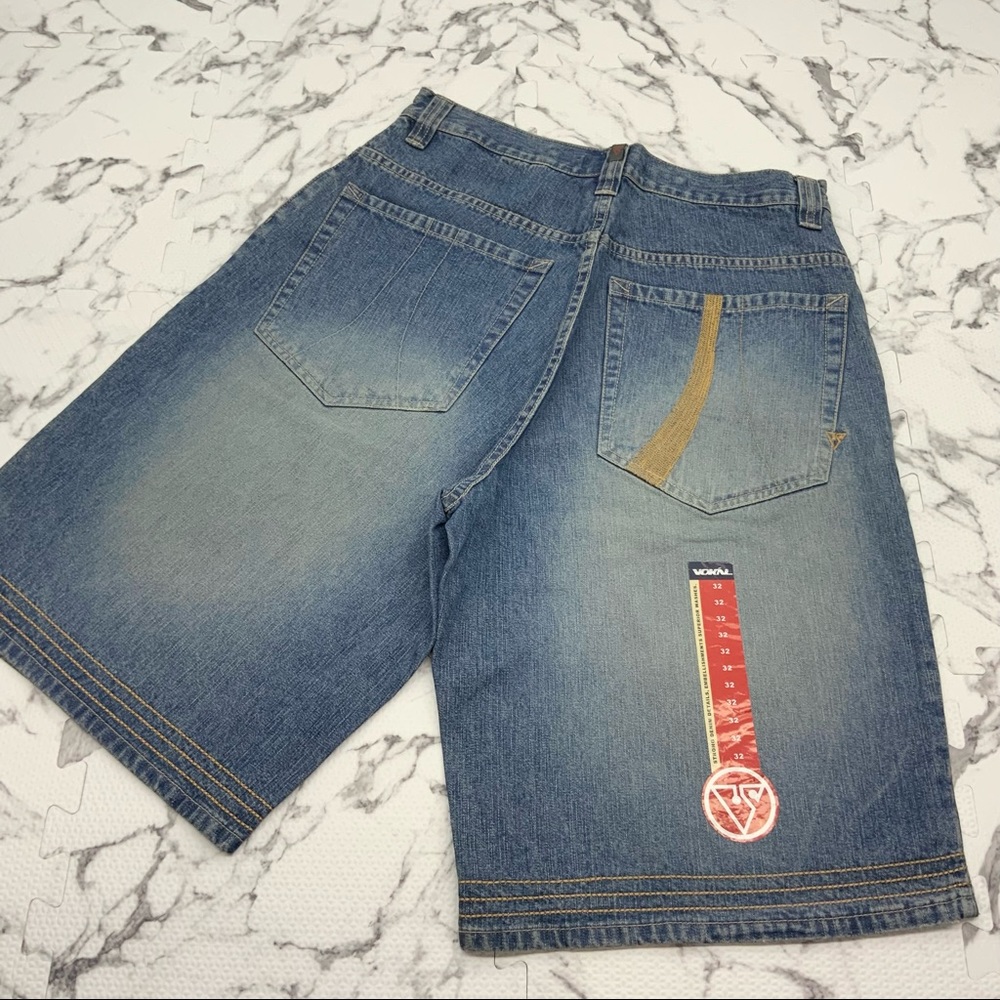 Men's Vokal by Nelly Mid Blue Vintage Wheat Denim Shorts